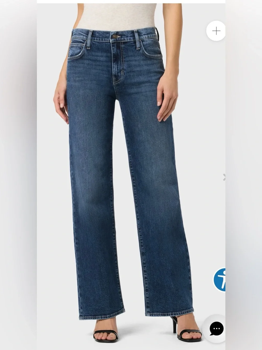 HUDSON Jeans Rosalie Wide Leg Womens 27 Blue Callisto Mid Rise Dark Denim Wash